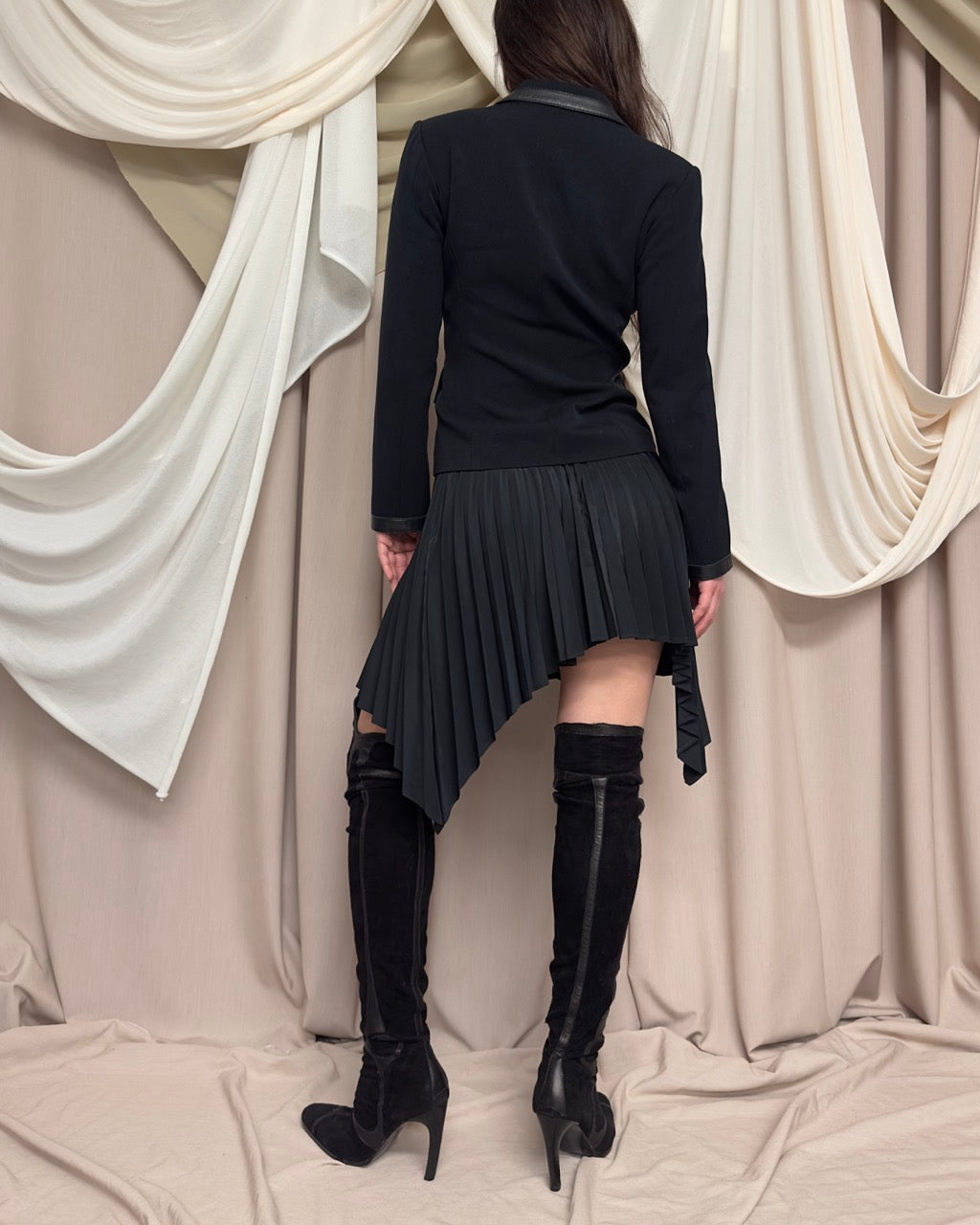 BLAZER WITH LEATHER TRIM BY DIRK BIKKEMBERGS