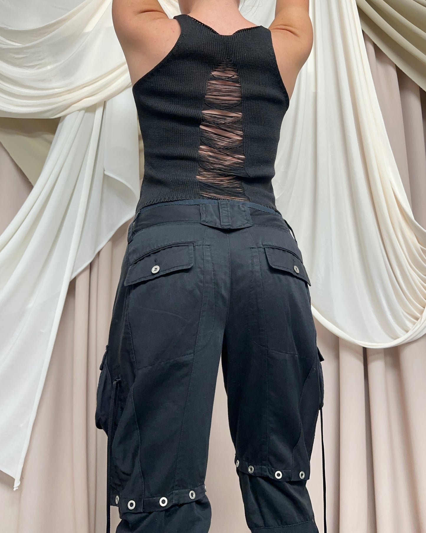 SLASHED COTTON NET TOP by Hybris