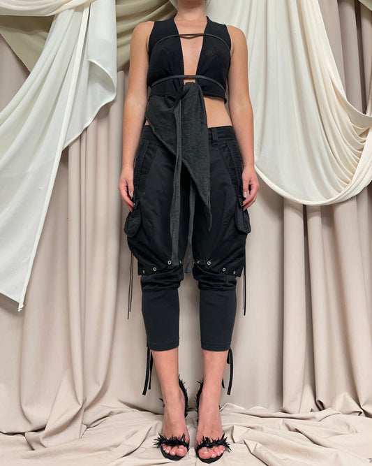 MODULAR SEMI SHEER KNIT WRAP TOP by Sarah Pacini